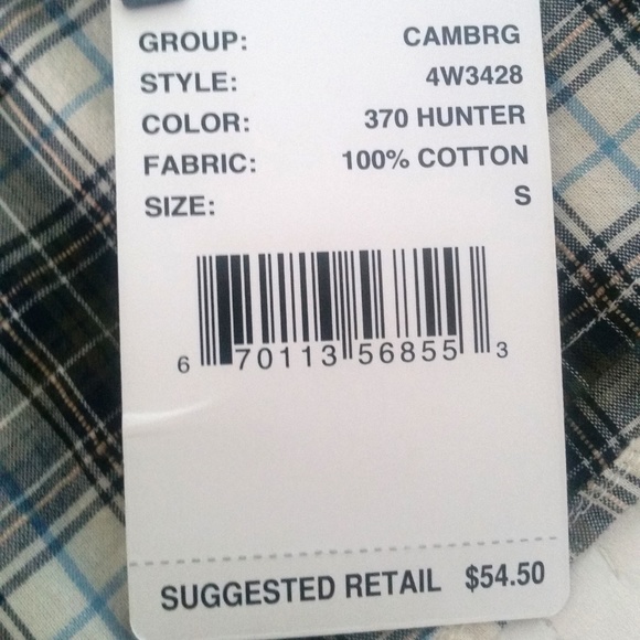 Nautica Button Up Shirt in Hunter Plaid - Picture 7 of 7